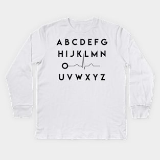 PQRST Wave - Nursing Alphabet Kids Long Sleeve T-Shirt